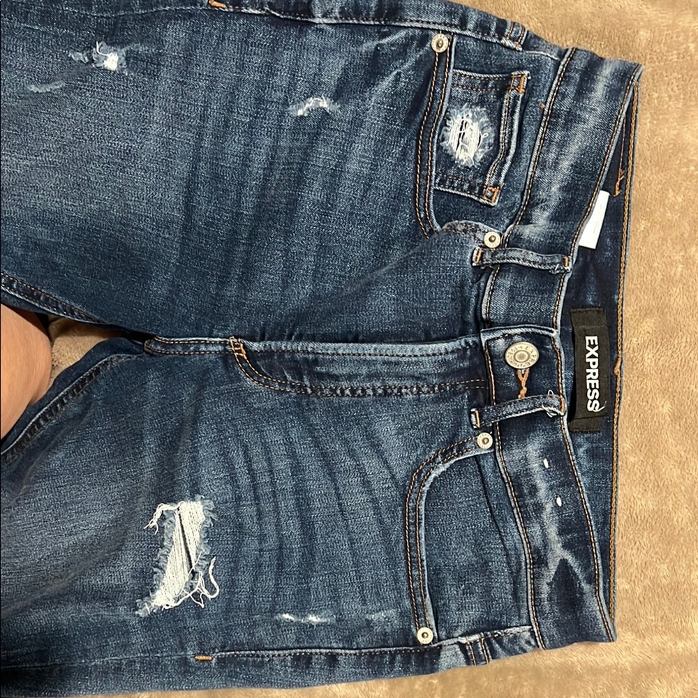 Express Distressed Blue Jeans